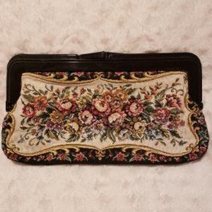 Switke needlepoint clutch